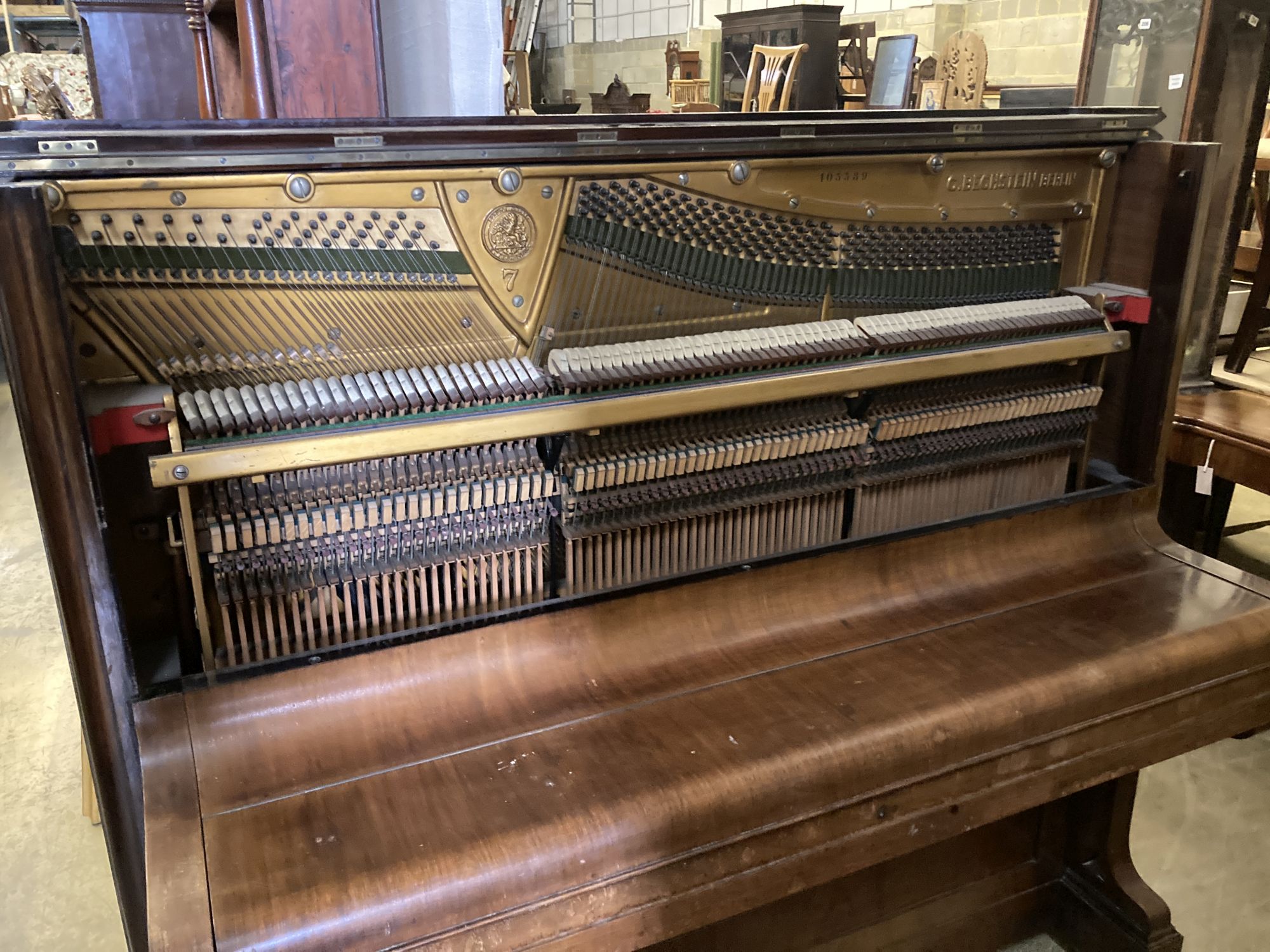 A Bechstein upright piano